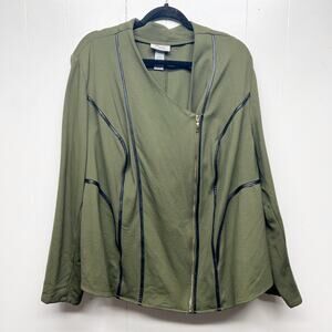 Catherine's Curvy Collection Camo Green Full Zip Women's Jacket Size 28